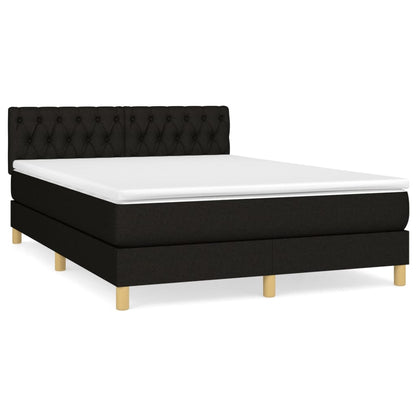 Boxspring Met Matras Stof Zwart 140 x 190 cm Getuft ontwerp