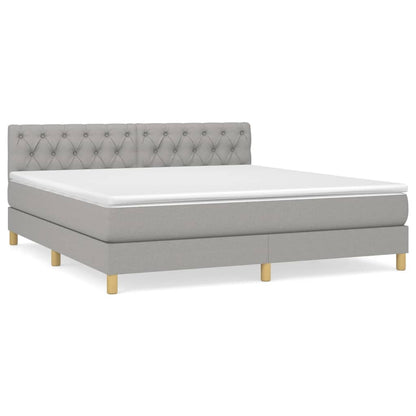 Boxspring Met Matras Stof Lichtgrijs 160 x 200 cm Getuft ontwerp
