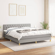 Boxspring met matras 160x200 cm lichtgrijs
