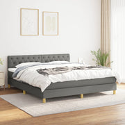 Boxspring met matras 160x200 cm donkergrijs