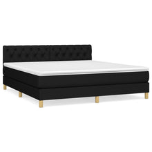 Boxspring Met Matras Stof Zwart 160 x 200 cm Getuft ontwerp