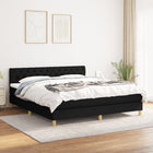 Boxspring Met Matras Stof Zwart 160 x 200 cm Getuft ontwerp