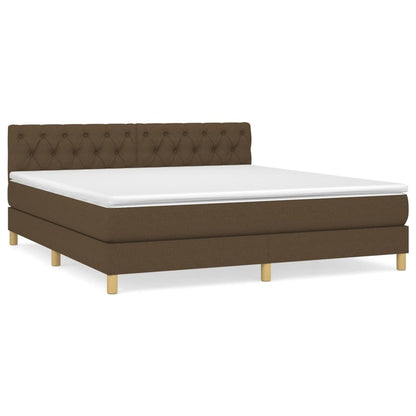 Boxspring Met Matras Stof Donkerbruin 160 x 200 cm Getuft ontwerp