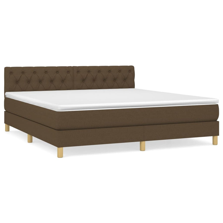 Boxspring Met Matras Stof Donkerbruin 160 x 200 cm Getuft ontwerp