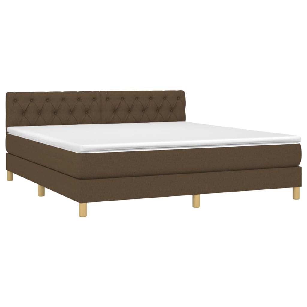 Boxspring Met Matras Stof Donkerbruin 160 x 200 cm Getuft ontwerp