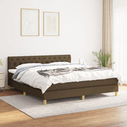 Boxspring 160x200 cm donkerbruin stof