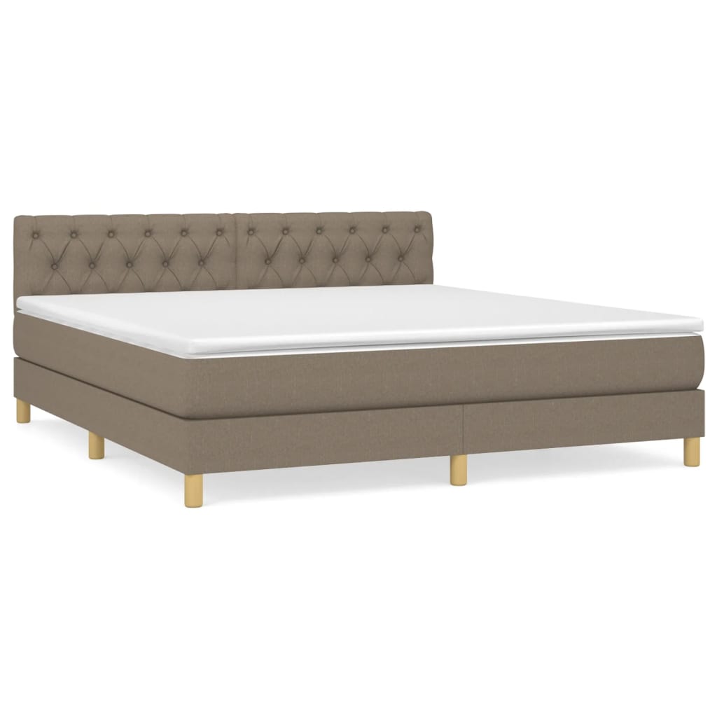 Boxspring Met Matras Stof Taupe 160 x 200 cm Getuft ontwerp