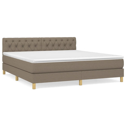Boxspring Met Matras Stof Taupe 160 x 200 cm Getuft ontwerp