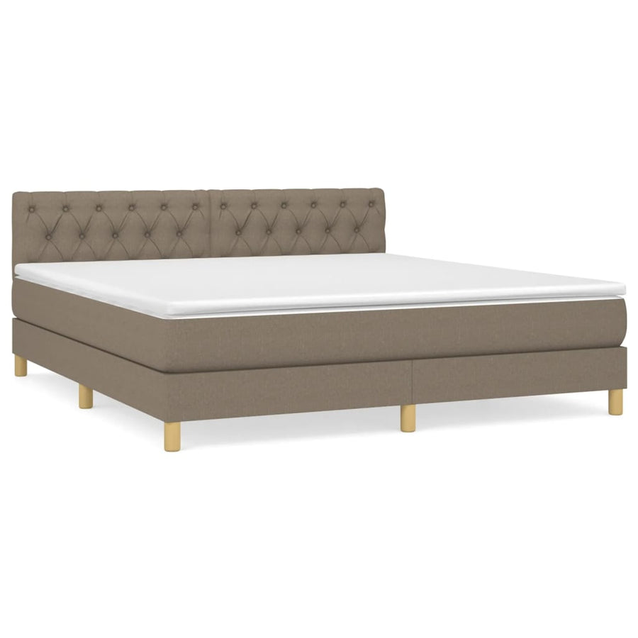 Boxspring Met Matras Stof Taupe 160 x 200 cm Getuft ontwerp