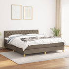 Boxspring Met Matras Stof Taupe 160 x 200 cm Getuft ontwerp