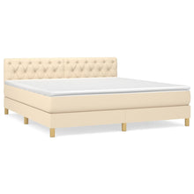 Boxspring Met Matras Stof Kleurig Crème 160 x 200 cm Getuft ontwerp