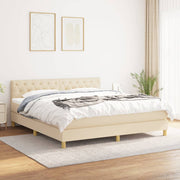 Boxspring met matras 160x200 cm crèmekleurig