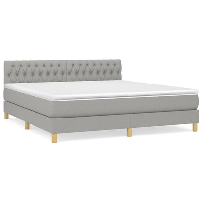 Boxspring Met Matras Stof Lichtgrijs 180 x 200 cm Getuft ontwerp