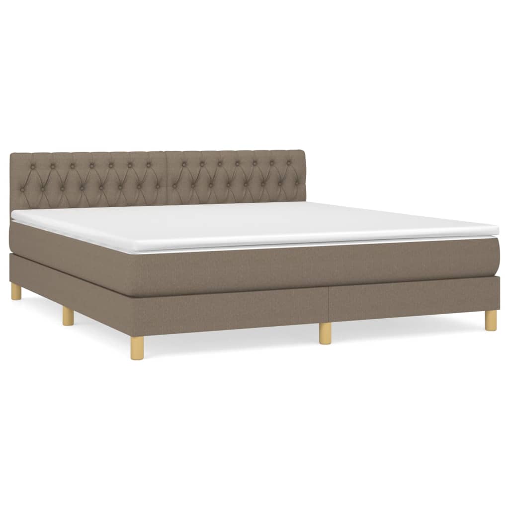 Boxspring Met Matras Stof Taupe 180 x 200 cm Getuft ontwerp