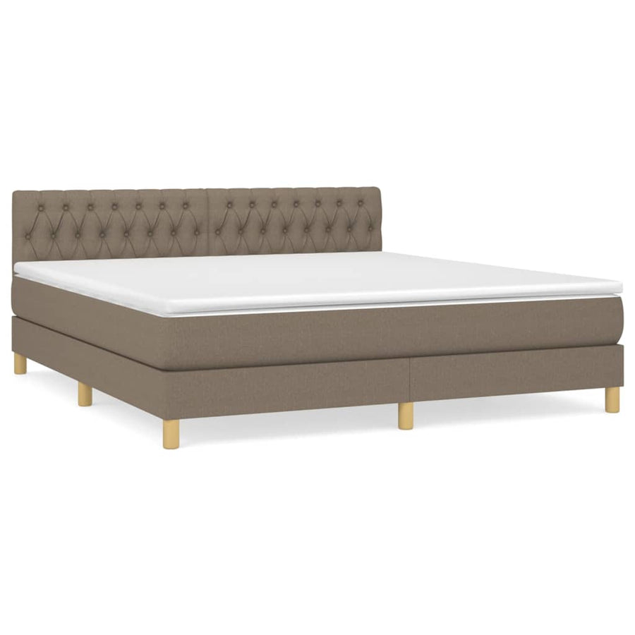 Boxspring Met Matras Stof Taupe 180 x 200 cm Getuft ontwerp