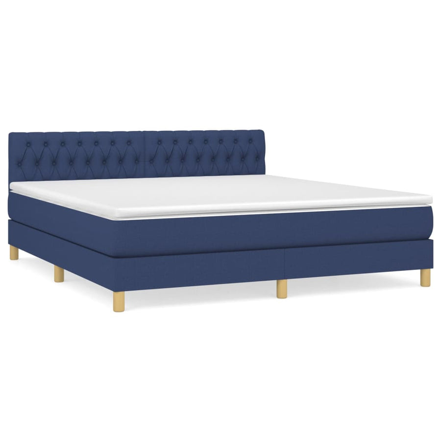 Boxspring Met Matras Stof Blauw 180 x 200 cm Getuft ontwerp