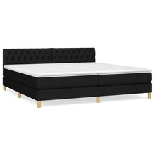 Boxspring Met Matras Stof Zwart 200 x 200 cm Getuft ontwerp