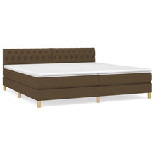 Boxspring Met Matras Stof Donkerbruin 200 x 200 cm Getuft ontwerp