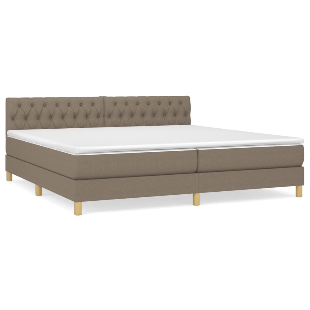 Boxspring Met Matras Stof Taupe 200 x 200 cm Getuft ontwerp