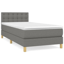 Boxspring Met Matras Stof Donkergrijs 90 x 190 cm Knopen
