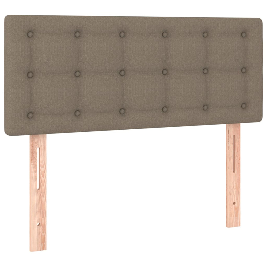 Boxspring Met Matras Stof Taupe 100 x 200 cm Knopen