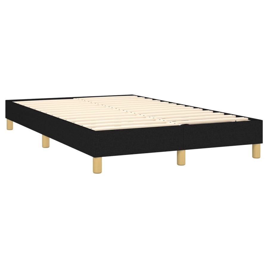 Boxspring Met Matras Stof Zwart 120 x 200 cm Knopen