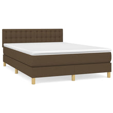 Boxspring Met Matras Stof Donkerbruin 140 x 190 cm Knopen