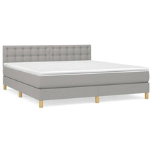 Boxspring Met Matras Stof Lichtgrijs 160 x 200 cm Knopen