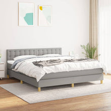 Boxspring Met Matras Stof Lichtgrijs 160 x 200 cm Knopen