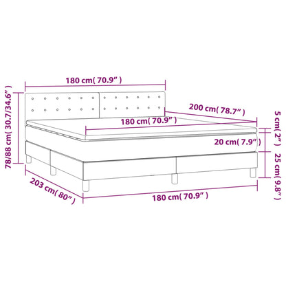 Boxspring Met Matras Stof Donkergrijs 180X200 Cm Donkergrijs 180 x 200 cm Knopen
