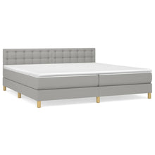 Boxspring Met Matras Stof Lichtgrijs 200 x 200 cm Knopen