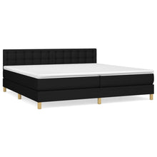 Boxspring Met Matras Stof Zwart 200 x 200 cm Knopen