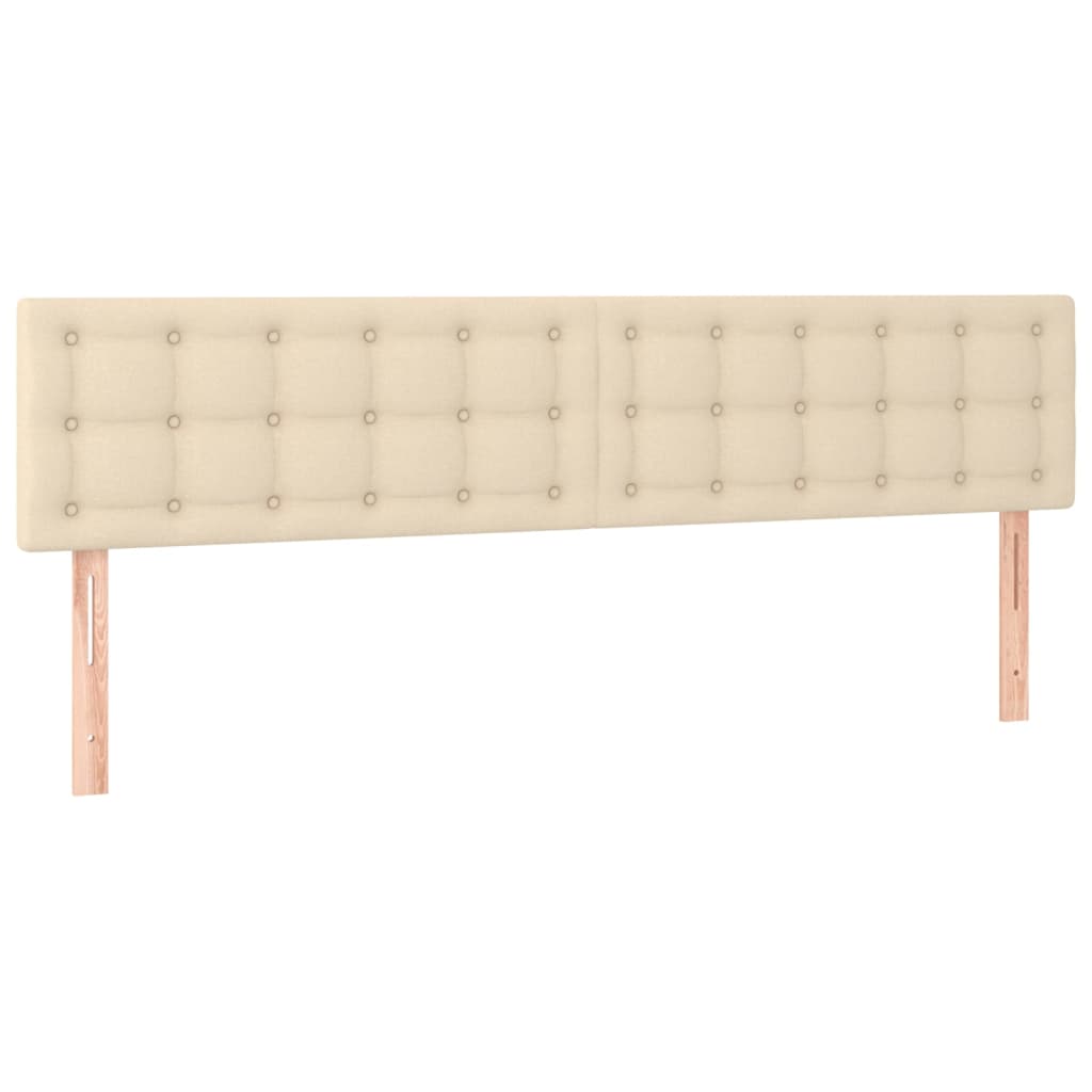 Boxspring met matras stof crèmekleurig 200x200 cm 200 x 200 cm Crème