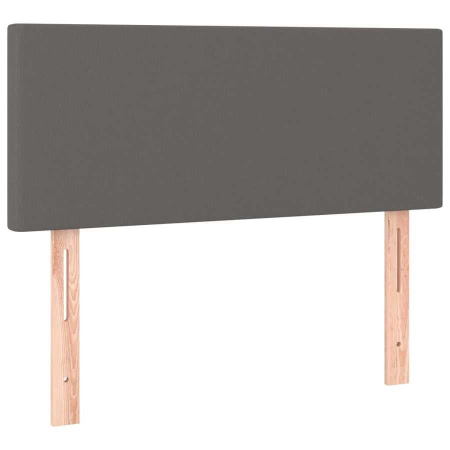 Boxspring Met Matras Kunstleer Grijs 90 x 190 cm Effen ontwerp