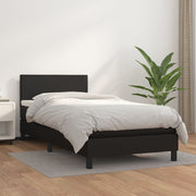 Boxspring met matras 90x200 cm zwart kunstleer