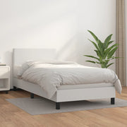 Boxspring met matras 90x200 cm wit kunstleer