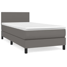 Boxspring Met Matras Kunstleer Grijs 100 x 200 cm Effen ontwerp
