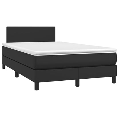 Boxspring Met Matras Kunstleer Zwart 120 x 200 cm Effen ontwerp
