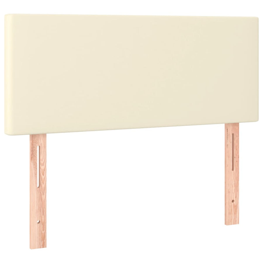 Boxspring Met Matras Kunstleer Crèmekleurig 120X200 Cm 120 x 200 cm