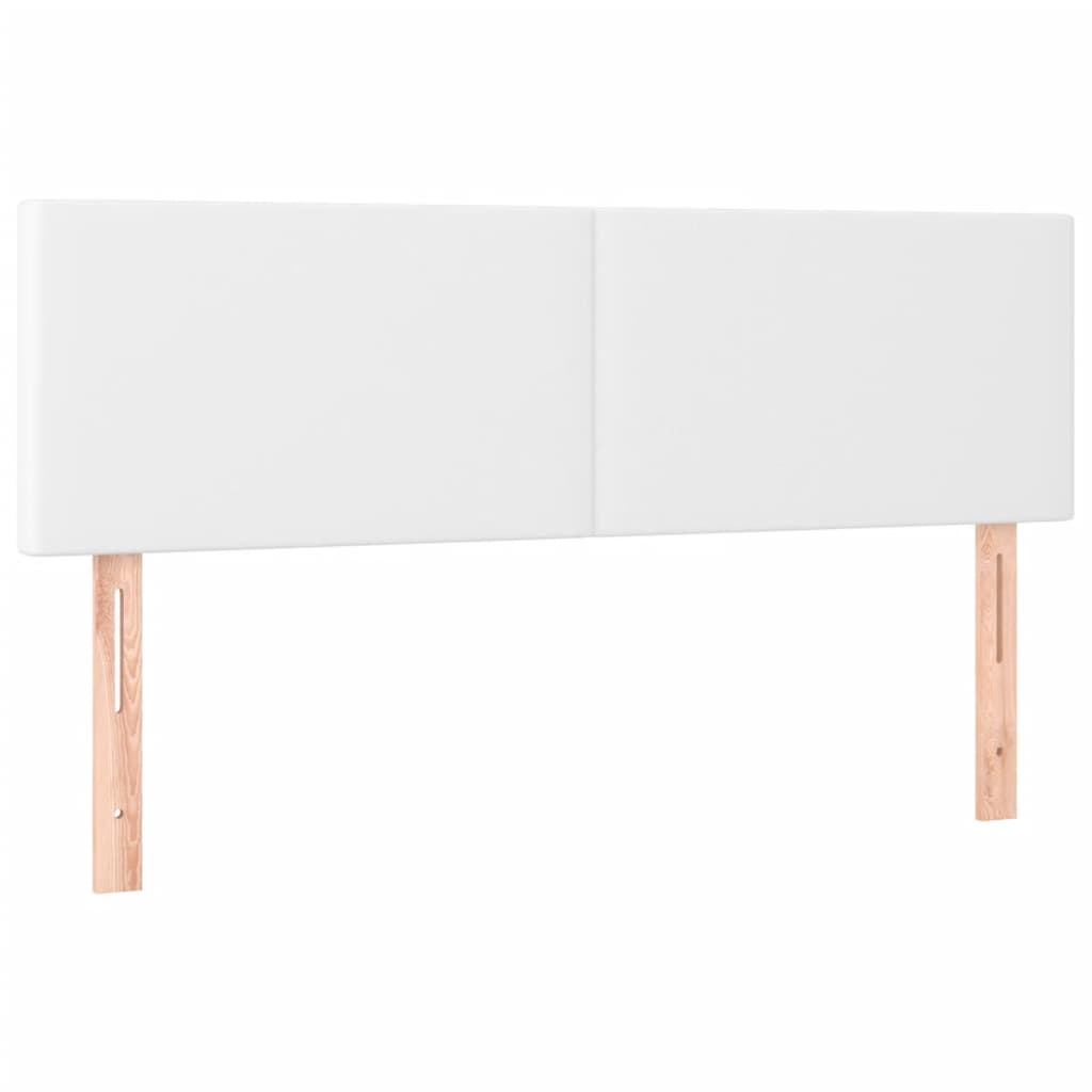 Boxspring Met Matras Kunstleer Wit 140 x 190 cm Effen ontwerp