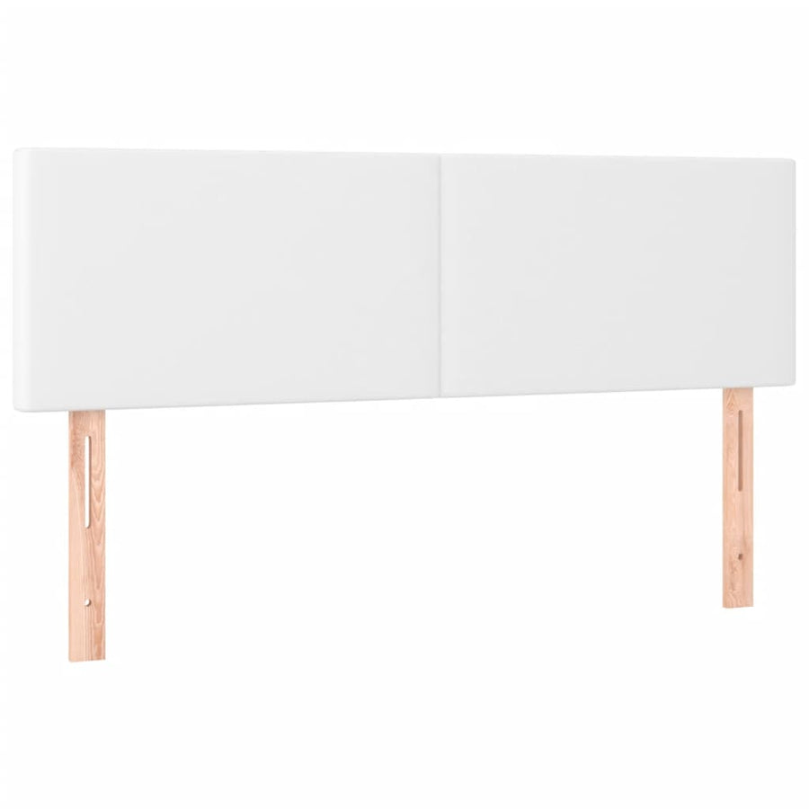 Boxspring Met Matras Kunstleer Wit 140 x 190 cm Effen ontwerp