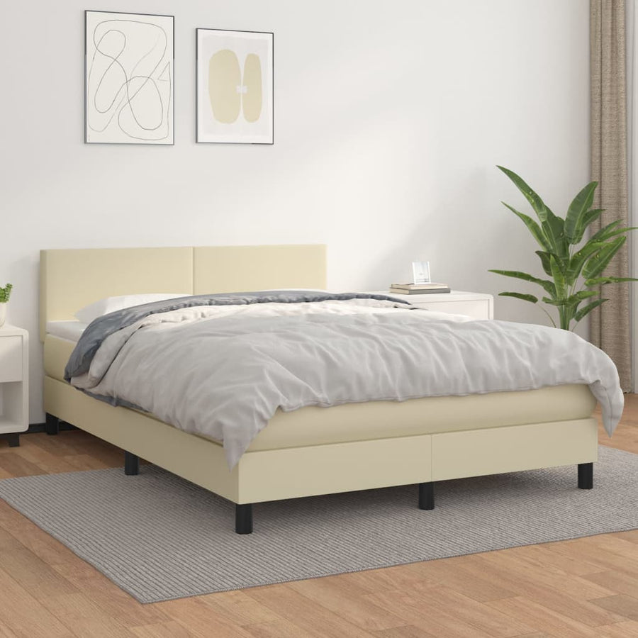 Boxspring Met Matras Kunstleer Kleurig 140 x 200 cm