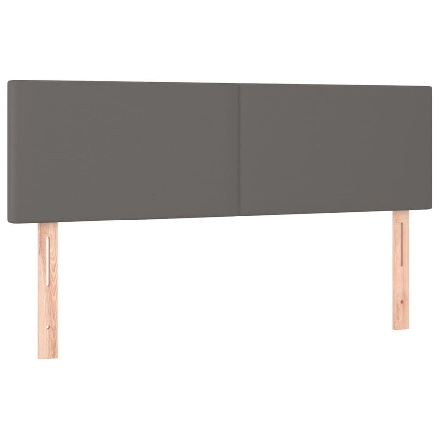 Boxspring Met Matras Kunstleer Grijs 140 x 200 cm Effen ontwerp