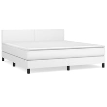 Boxspring Met Matras Kunstleer Wit 160 x 200 cm Effen ontwerp