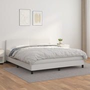 Boxspring met matras 160x200 cm kunstleer wit