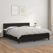 Boxspring met matras 180x200 cm zwart kunstleer