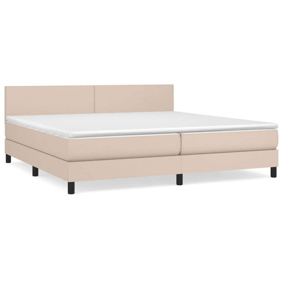 Boxspring Met Matras Kunstleer Kleurig 200 x 200 cm