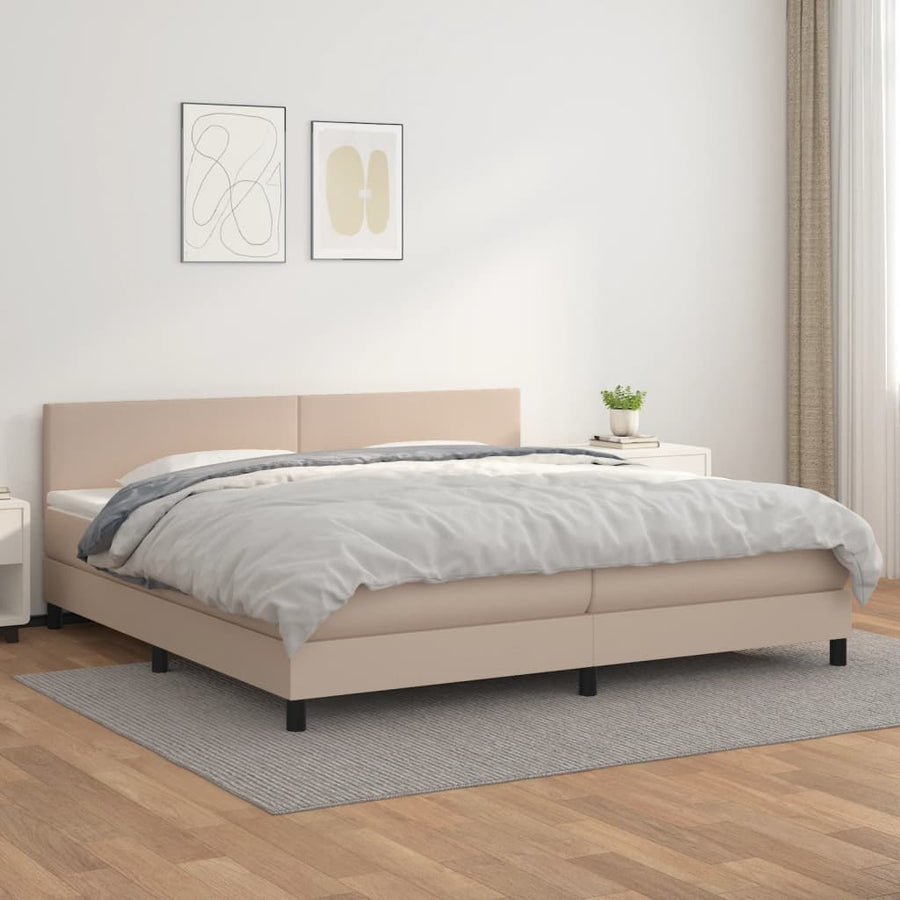 Boxspring Met Matras Kunstleer Kleurig 200 x 200 cm