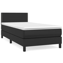Boxspring Met Matras Kunstleer Zwart 100 x 200 cm Effen met spijkers
