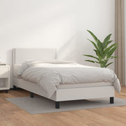 Boxspring met matras 100x200 cm wit kunstleer